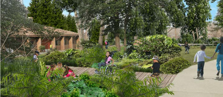 rendering of expanded bog next to the Dining Hall