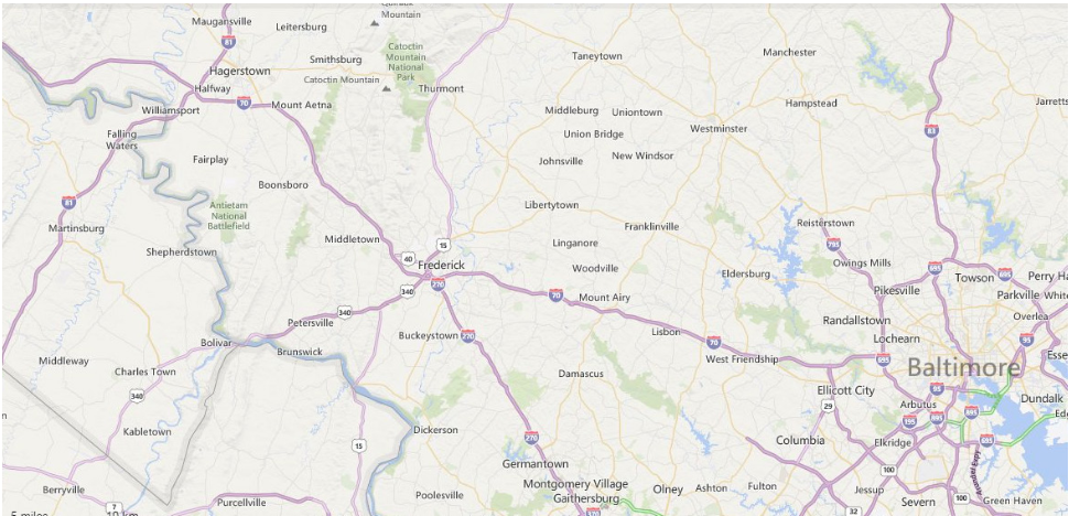 Convergence of Highways at Frederick