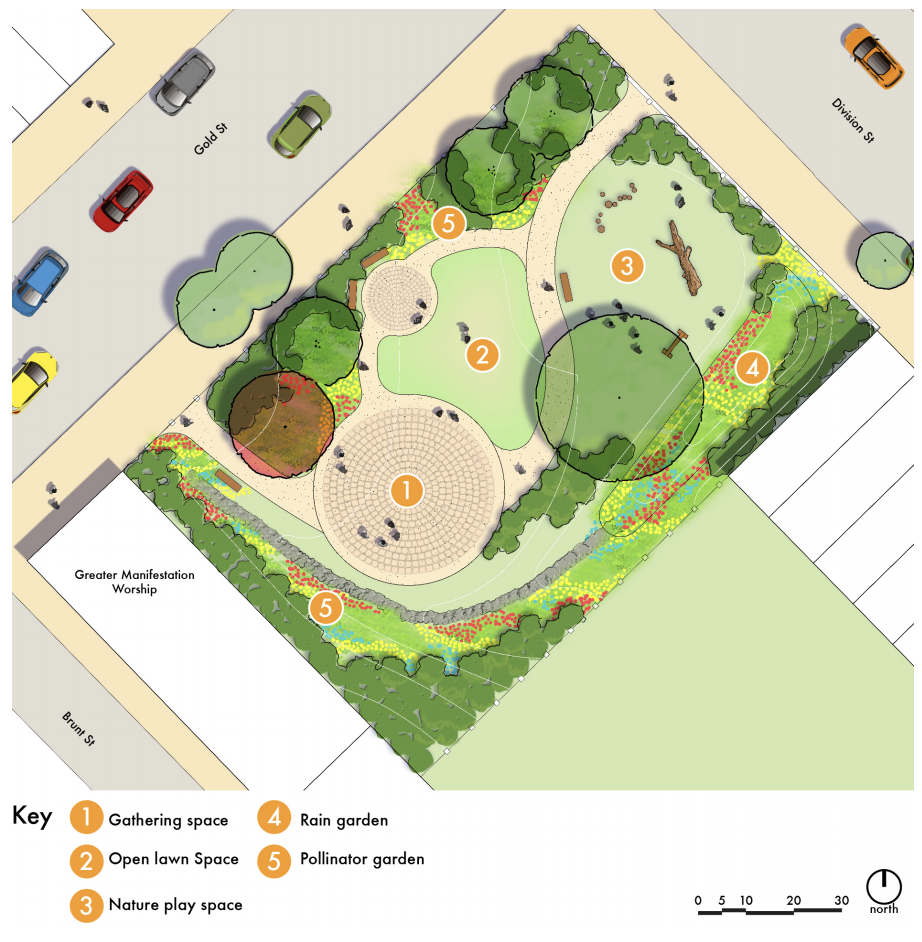 Site plan of Gold Street Park